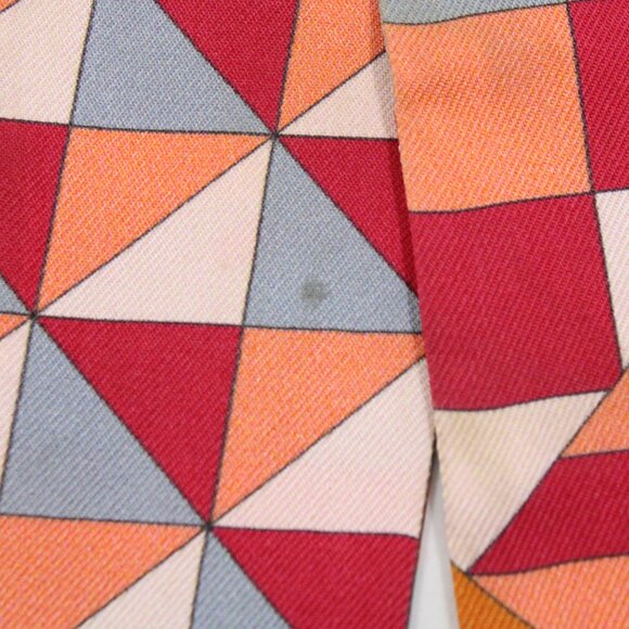 Pre-Owned Hermes Psyche Geometry 100% Silk Twilly Scarf in Orange Multicolor - Picture 10 of 12